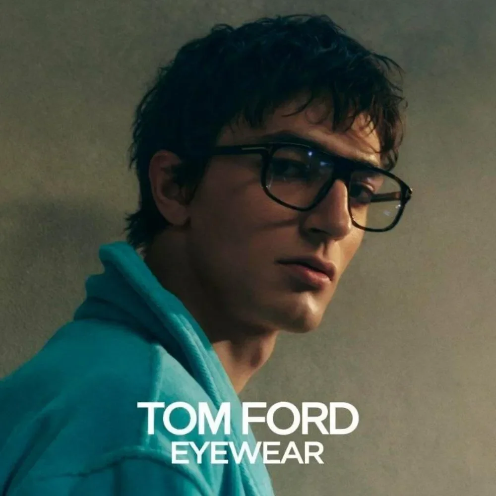 Tom Ford Women Eyeglasses Black Havana Blue Light Block Aviator FT5901-B-N 056